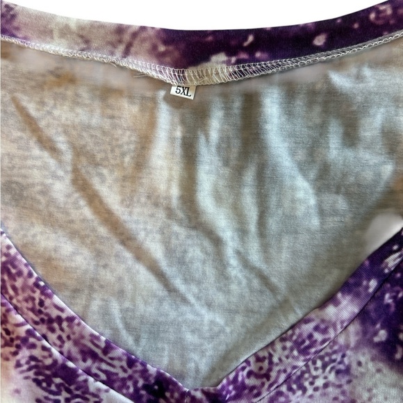 Women’s Casual Tank Top Plus Size 22W Purple Colorblock V-Neck Stripe Print NWOT - Picture 4 of 8